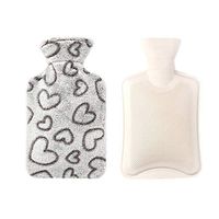 BLT25WE Christmas Hot Water Bottle - 1 Liter Hot Water Bag with Flannel Cover Rubber Winter Warmer Gray (9.8x5.9 inch)