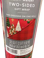 Huge Roll ~ Plaid & Trees Reversible Christmas Wrap ~ 375 Sq. Ft!