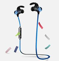 Bluetooth Headphones Water-Proof Wireless 4.1 Noise Cancelling Stereo Earphones Secure for Sports with Built-in Mic (Black Silver)