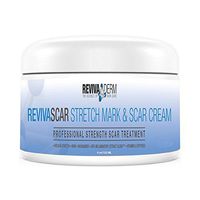 RevivaScar Stretch Mark & Scar Cream Specially Formulated with Palmitoyl Tripeptide,Niacinamide, Vitamin E - Old & New Scars Remover for Face, Back, Acne, Anti Striae, Skin Renewal, Repair, 4 oz