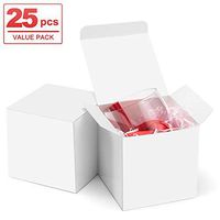 ValBox 4x4x4 White Gift Boxes 25PCS Kraft Paper Boxes with Lids for Gifts, Crafting, Cube, Cupcake Boxes, Easy Assemble Boxes for Party Favor
