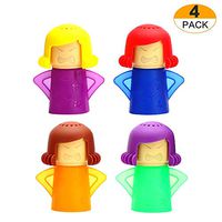 iDFURLF 4 Pack Angry Mama Microwave Cleaner Angry Mom Microwave Oven Steam Cleaning Equipment Easily Clean The Crud in Minutes for Home Office Kitchen Microwave (Red Green Yellow Purple Mama)