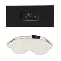 Violette8 100% Pure Mulberry Silk Eye Mask for Sleeping in White, Eye Cover for Night or Nap, Blindfold Lined in Black Silk for Women