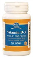 Vitamin D-3 Softgels, 5,000 IU, 120 Softgels