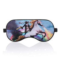 BYBART Sleep Mask, Soft & Comfortable Eye Mask with Adjustable Head Strap Light Blocking Eye Cover for Kids Women Men - Unicorn and Cat