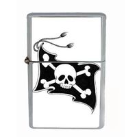 Pirate Jolly Roger Skull Flag Wind Proof Dual Torch Refillable Lighter D-060