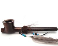 Mr. Brog Lakota Tobacco Pipe - Model No: Indian Peace Pipe Walnut - Pear Wood Roots - Hand Made