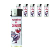 Refillable Electronic Lighter Set of 5 Pieces D-023 My Goodness My Guinness Beer Pelican Retro Vintage
