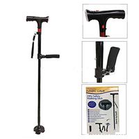 LAIZI Old Man Walking Stick Cane Old Man Walking Stick Double Lifting handrail (Black)