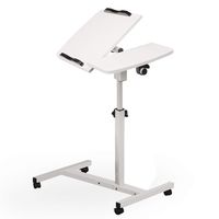 LLguz Sit-Stand Portable Household Computer Desk Can Be Lifted and Folded 360 Degrees Rotated Desktop Computer Desk [Ship from USA Directly] (White)