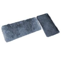 ZkinC 2Pcs/Set Anti-slip Thicken Floor Carpet Mat Cushion Home Bathroom Kitchen Pads,Easy to Use Convenient for Home Sliver Gray