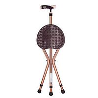 WPQW Crutches Aluminum Alloy Telescopic Old Man Three-Legged Stool Cane Stool Non-Slip Cane Walker Safety Crutch -941Crutches (Color : Brown)