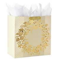 Hallmark Extra Large Christmas Gift Bag with Tissue Paper (Gold Wreath)