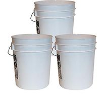 5 Gallon Plastic Buckets,White Color | 3 Pack | HDPE Plastic | Super Heavy Duty 90 Ml