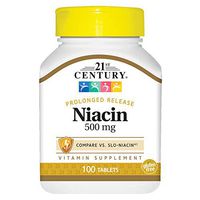21st Century Niacin 500 mg Prolonged Release Tablets, 100 Count