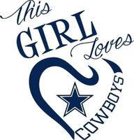 This Girl Loves Dallas Cowboy Stickers (4 Size) Dallas Cowboy Decal Vinyl for car bamper, Truck, Laptop, tumblers, Team Colors (7 Inch)