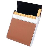 Watruer Cigarette Box Holder Case Pocket Carrying Case for Hold 20 Regular Size for Men Women - Brown