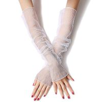  Summer Arm Sleeves Arm Gloves Tattoo Sleeve Lady Arm Warmer (White)