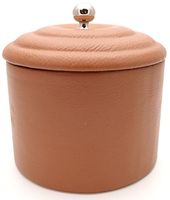 Brown Leather Pipe Tobacco Jar - Authentic Full Grade Cow Leather - Tan