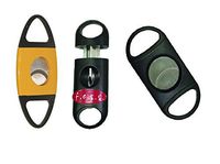 F.e.s.s. FESS 3 Piece Gift Set (1) All Metal Construction with 60 Ring and 2 Plastic Guillotine 80 Ring (1) Guage 62 Ring (1) Guage V Cut Cigar Cutter (Yellow)