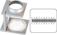 8X Linen Tester with 3/4" 8X Double Lens W/Measuring Reticle.