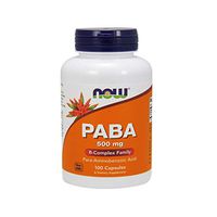 NOW Supplements, PABA (Para-Aminobenzoic Acid) 500 mg, B-Complex Family, 100 Capsules