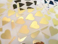 Minilabel 22X20mm Shiny Gold Heart Shaped Coloured Plastic Seal Stickers Durable Sticky Vinyl Labels