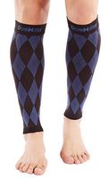 Doc Miller Premium Calf Compression Sleeve 1 Pair 20-30mmHg Graduated Support for Sports Running Circulation Recovery Shin Splints Varicose Veins (Black.Blue XXL)