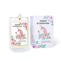 UNICY Beautiful Unicorn Scented Candle Soy Wax Candle Gift Set - French Vanilla&Jasmine Fragrance Candle Gift for Mother and Women, Relaxation and Selfcare Gift