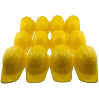 Adorox 12pcs Yellow Construction Soft Plastic Child Hat Helmet Costume Birthday Party Favor Kids Hard Cap Halloween Toy (12 Yellow Hats)