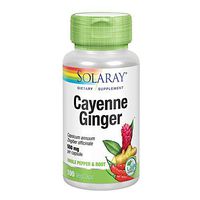 Solaray Cayenne and Ginger Capsules, 465 mg, 100 Count