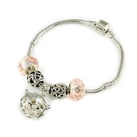 Sier Valentine Heart Aromatherapy Perfume Essential Oil Diffuser Bracelet Locket with Lava Stone (White)