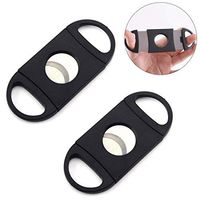 Ktdzone 2 PCS Cigar Cutters Black Plastic Guillotine Cigar Clippers Stainless Steel Double Blade Cigar Knife Scissors