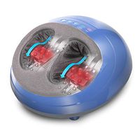 Shiatsu Air Foot Massage with Heat | Deep Kneading with Air Compression | Electric Foot Massaging Machine | Blue