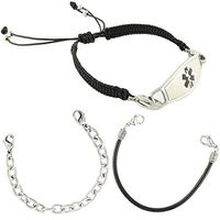 Value Pack (3) Medical Alert ID Bracelets | Free Engraving | Fun Interchangeable Styles |Custom Size | Fits Womens & Teens | Naya