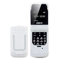 ZYSUS Long-CZ J9 Mini Flip Style Mobile Phone, 0.66 inch, 18 Keys, Support Bluetooth, FM, SOS, Anti-Lost, Magic Sound, Auto Answering, GSM, Single SIM(Black) (Color : White)