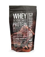 Whey Protein Powder w/Probiotics & Enzymes. Gluten Free, Keto Friendly. Low Glycemic, Low Carb, Low Sugar Chocolate. Lose Weight and Build Muscle with No Stomach Upset.