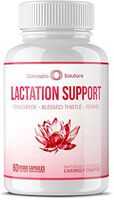 Lactation Aid Support Breastfeeding Supplement - Natural Increased Breast Milk Supply and Flow with Organic Fenugreek, Milk Thistle, and Fennel Seed - 60 Veggie Caps (30 Day Supply)