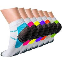 Compression Running Plantar Fasciitis Socks for Men & Women - Low Cut Cushion Socks Fit for Athletic,Travel, Sports, Medical