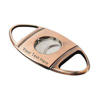 Personalised Cigar Cutter Stainless Steel Double Blade Guillotine Cigar Scissors with Free Engraving(Copper)