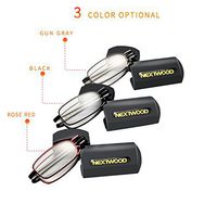 Reading Glasses 3 Color Black and Gun Gray and Red Reader Tight Folding Neutral Glasses Reading (Rose red, 1.5x)