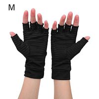 Huakii Open Finger Compression Gloves, Arthritis Infused Content Therapy Gloves for Pain Relief (M)