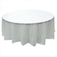 24 pcs (1 case) of Plastic Heavy Duty Premium Round tablecloths 84" Diameter Table Cover - White