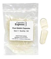 Capsules Express- Size 0 Clear Empty Gelatin Capsules 100 Count - Kosher and Halal Certified - Gluten-Free Pure Bovine Gelatin Pill Capsule - DIY Powder Filling