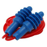 Airsoft Blue Reusable Earplugs With Cord Pair