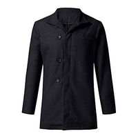 Men's Long Sleeve Solid Jacket,Clearance!! Males Slim Fit Pockets Tops Wool Outwear Slim Fit Trench Coat