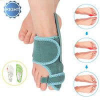 Bunion Corrector Big Toe Splint Brace Adjustable Size Toe Straighteners Separator Day and Night Relief for Bunion Pain Hallux Valgus, Overlapping Toe, Turf Toe,Blue,Right