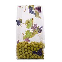 25ct. Floral"Vintage Grapes" 4x2x9" Medium Cello Cellophane Treat Food Snack Bags ngKE -1585