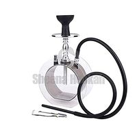 Mr. Hao Shisha Hookah Square Acrylic Sheesha Set Plastic Hookas Kit Single Tube Large LED Light,Clear