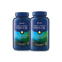 GNC Triple Strength Fish Oil, Twin Pack, 120 Softgels per Bottle, Supports Heart, Brain, Skin, Eye and Joint Health